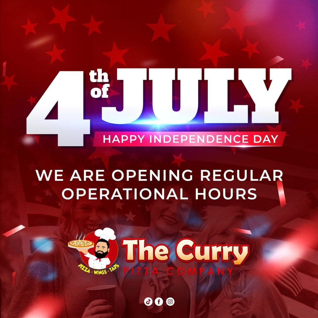 Clickable image announcing regular operational hours  on 4th of July. Should open an Instagram external link to the source image.